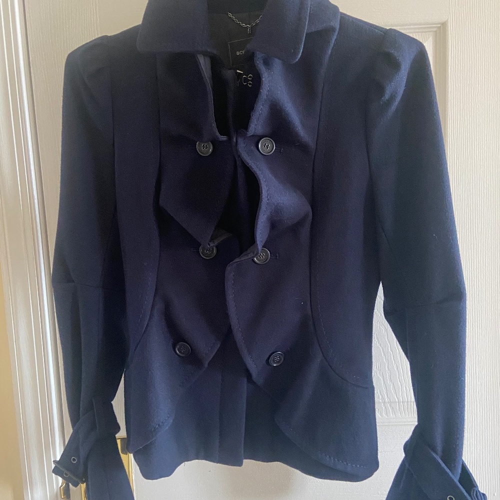 BCBG MAXAZRIA wool ruffled jacket